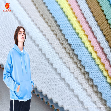 Français Terry Fournisseur Chine Fournisseur en gros Couleurs personnalisées Tissure en tricot 100% Tissu en tricot en polyester pour Sweat SweetSuit